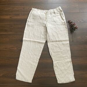 J.Jill love linen neutral beige pants size large (tall)